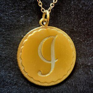 Moon and Lola Gold Monogram Pendant Necklace – 30”